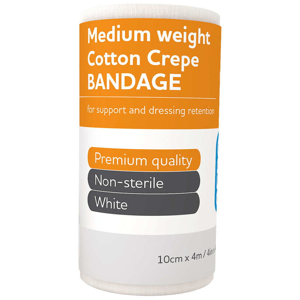 Cotton Crepe Bandage Medium Weight 10cm x 4m - EACH - Dynamic First Aid