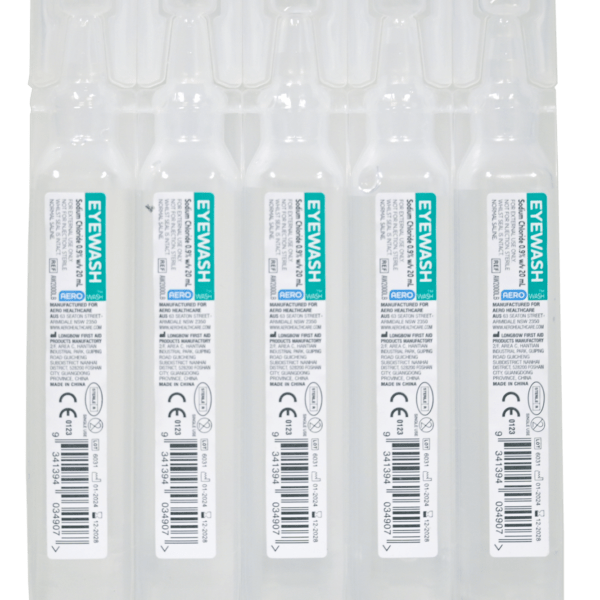 Sodium Chloride Eyewash Ampoule 20ml - CARTON of 250 - Dynamic First Aid