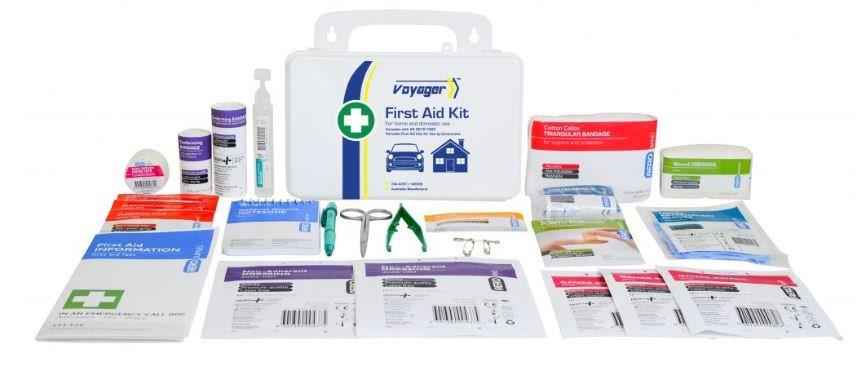 First Aid Kit Small Plastic Hard Case For Home Or Vehicles - EACH