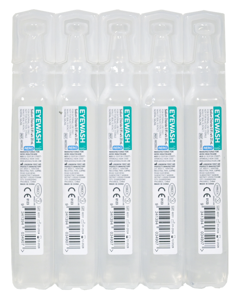 AEROWASH Sodium Chloride Eyewash Ampoule 20ml - PACK OF 5