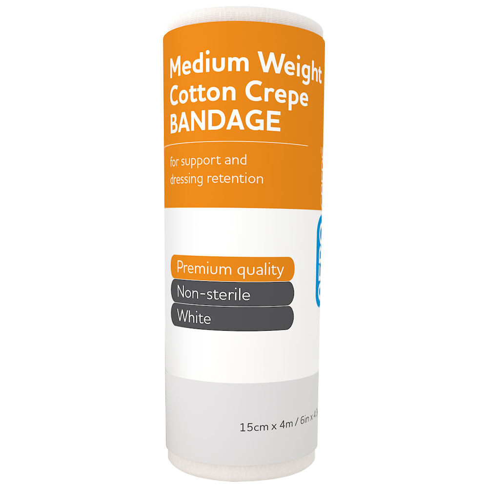 Cotton Crepe Bandage Medium Weight 15cm x 4m - EACH