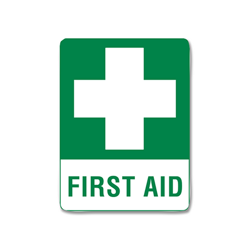 Metal First Aid Station sign 
