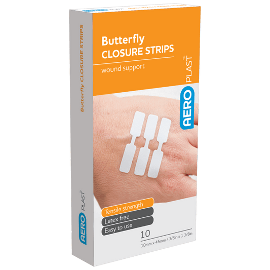 Butterfly Wound Closures 10mm x 45mm - PACK - 10 - Dynamic First Aid