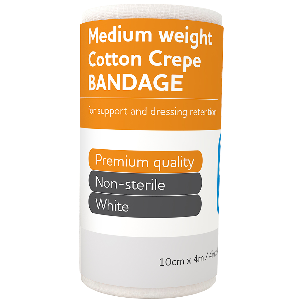 Cotton Crepe Bandage Medium Weight 10cm x 4m - EACH
