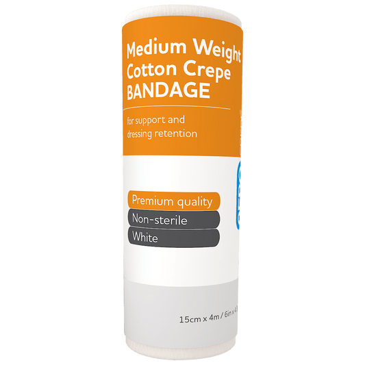 Cotton Crepe Bandage Medium Weight 15cm x 4m - EACH - Dynamic First Aid