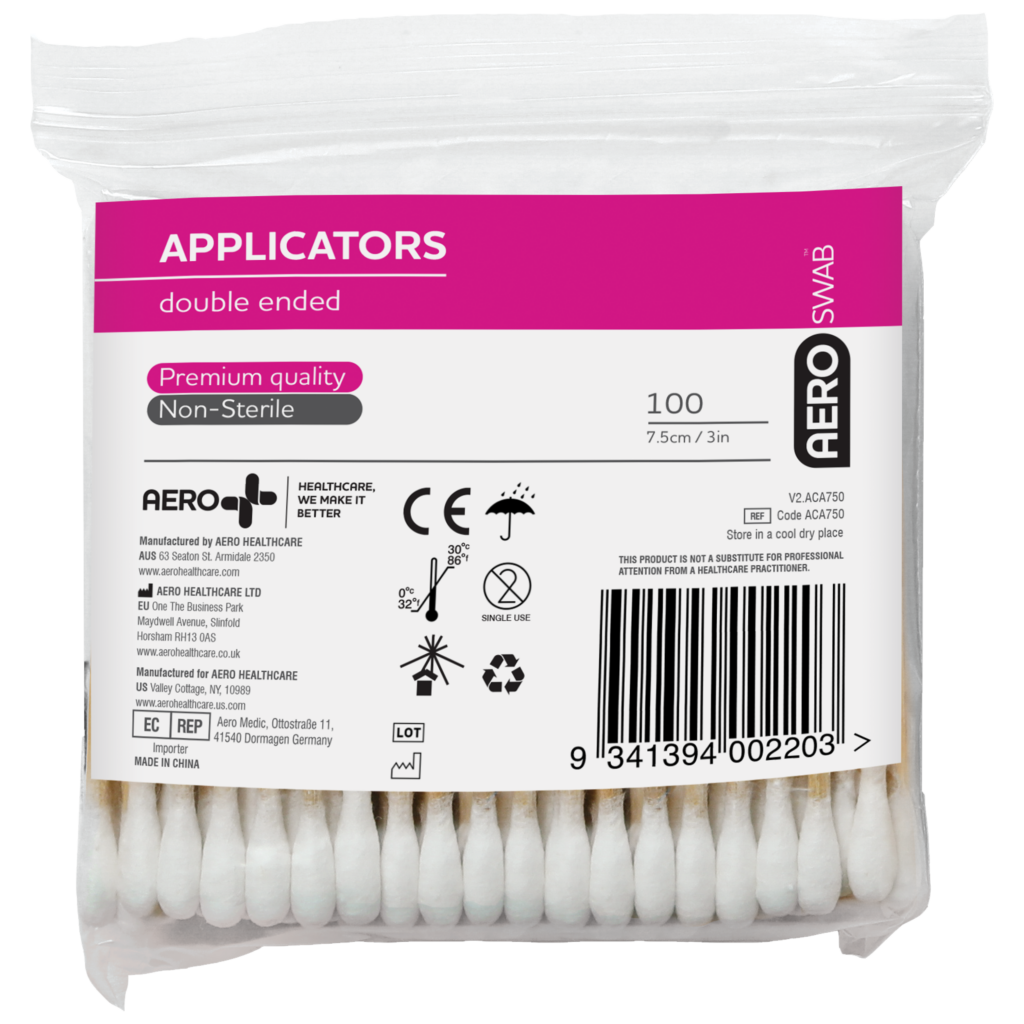 Double End Cotton Tip Applicator 7.5cm - PACK-100