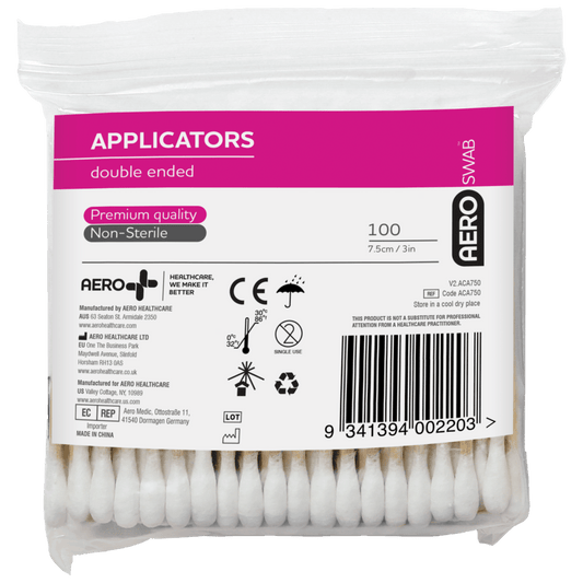 Double End Cotton Tip Applicator 7.5cm - PACK - 100 - Dynamic First Aid