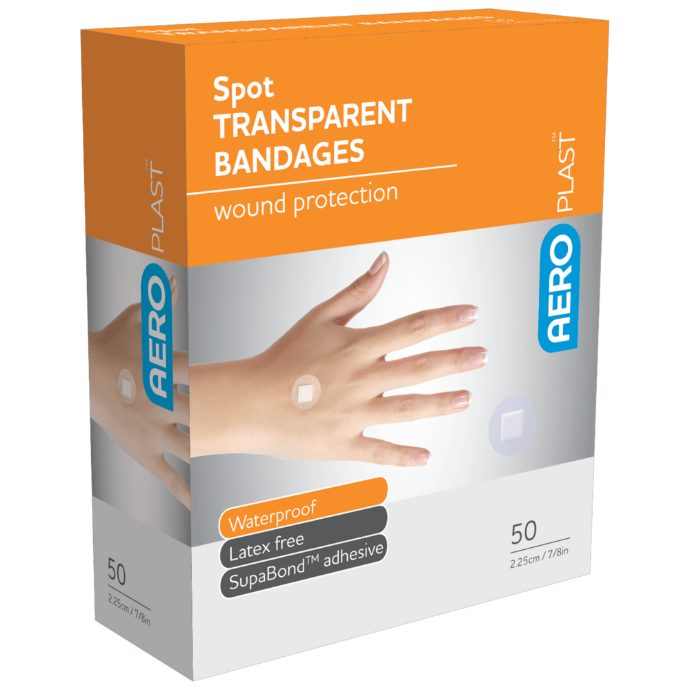 Spot Patch Transparent Bandage 2.25cm x 2.25cm - BOX - 50 - Dynamic First Aid