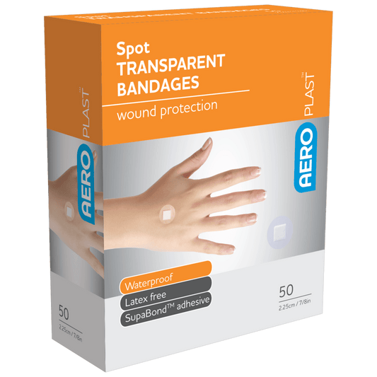 Spot Patch Transparent Bandage 2.25cm x 2.25cm - BOX - 50 - Dynamic First Aid