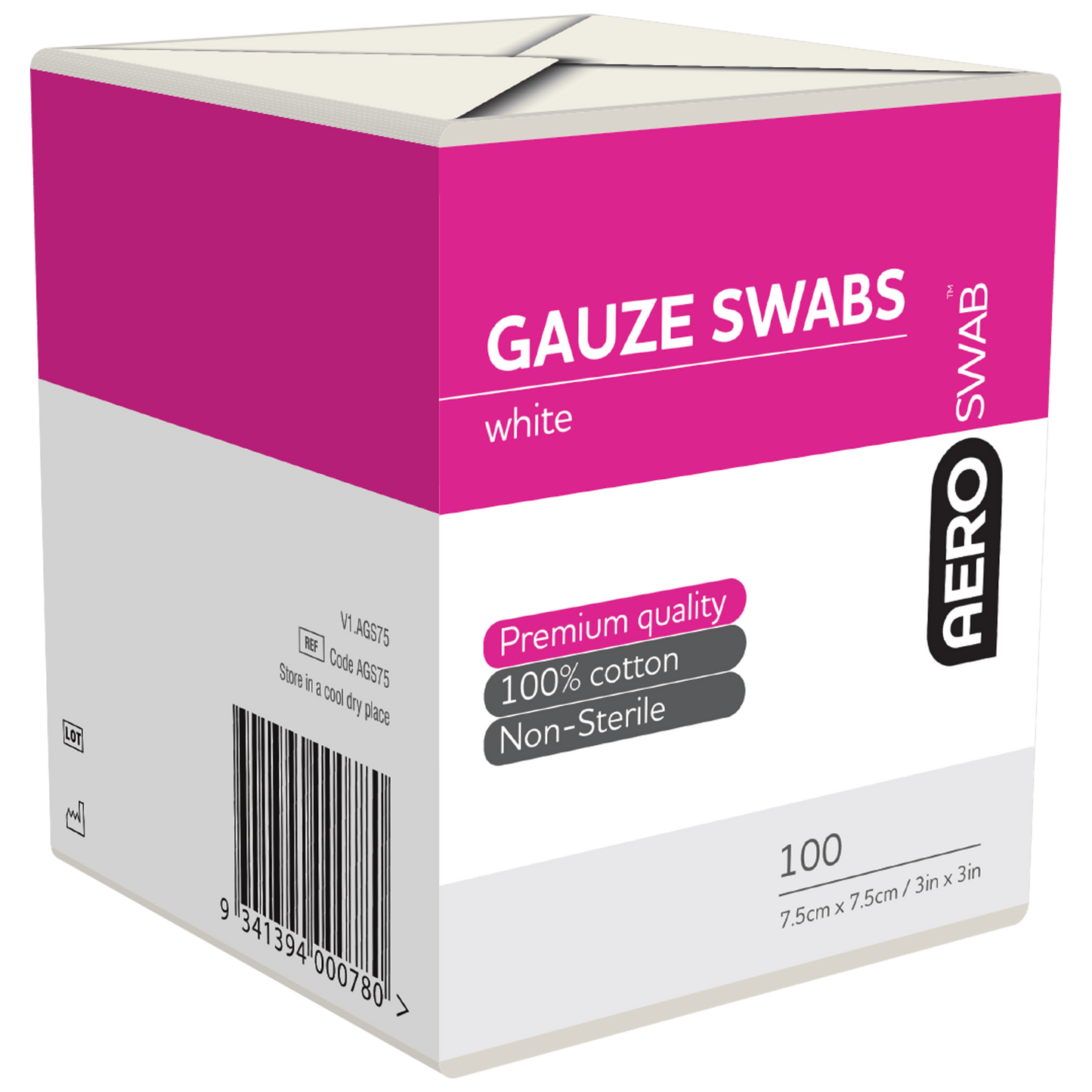 8 ply Gauze Swab 7.5cm x 7.5cm - PACK - 100 - Dynamic First Aid