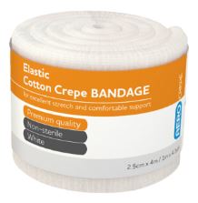 Cotton Crepe Bandage Medium Weight 2.5cm x 1.6m (4m Stretched) - EACH Dynamic First Aid