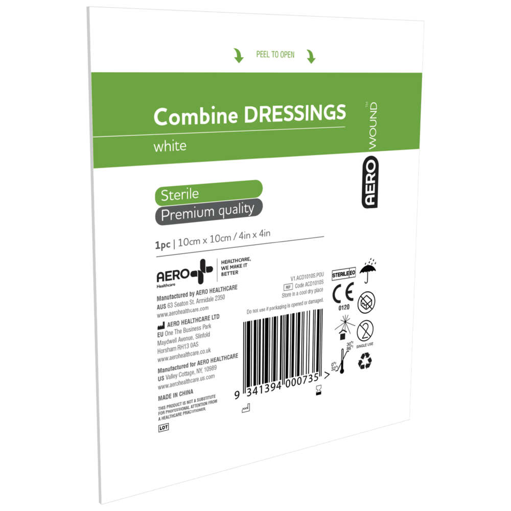 Combine Dressing 10cm x 10cm - PACK - 10 - Dynamic First Aid