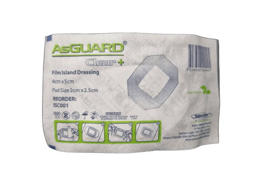 Film Island Dressing + Pad Sterile 4cm x 5cm - PACK - 5 - Dynamic First Aid