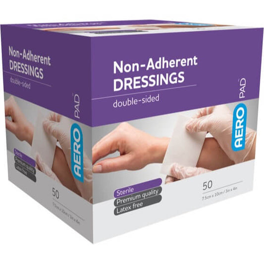 Non Adherent Dressing Pad 10cm x 7.5cm - PACK - 50 - Dynamic First Aid