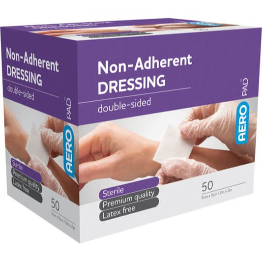 Non Adherent Dressing Pad 5cmx x 5cm - PACK - 50 - Dynamic First Aid